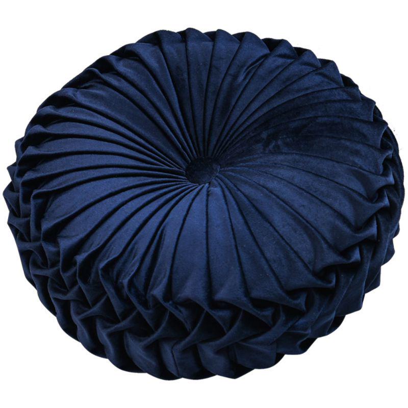 Rundes Bodenkissen aus Polyesterfaser, Kissen, Pouf, Überwurf, Heim-Sofa-Dekoration, luxuriöses europäisches rundes einfarbiges plissiertes Bodenkissen