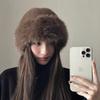 Womens Winter Faux Fur Bucket Hat Thick Warm Solid Color Casual All-Match Outdoor