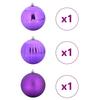 XXL Christmas Ornament Set 3 pcs Purple Plastic