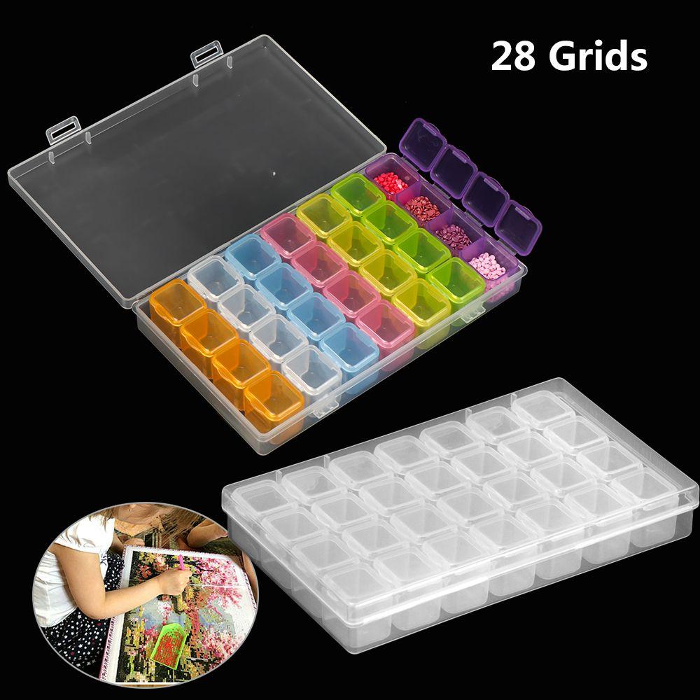 

Embroidery Collection Case Transparent Jar Set Drill Containers Rhinestones Organizer Storage Box різнокольоровий