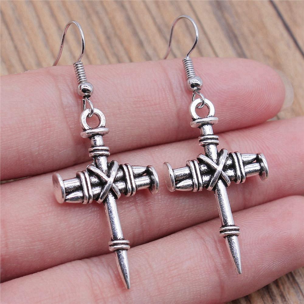 Casual Handmade Cross Amulet Drop Earrings Thoughtful Friendship Gift for Office Wear
