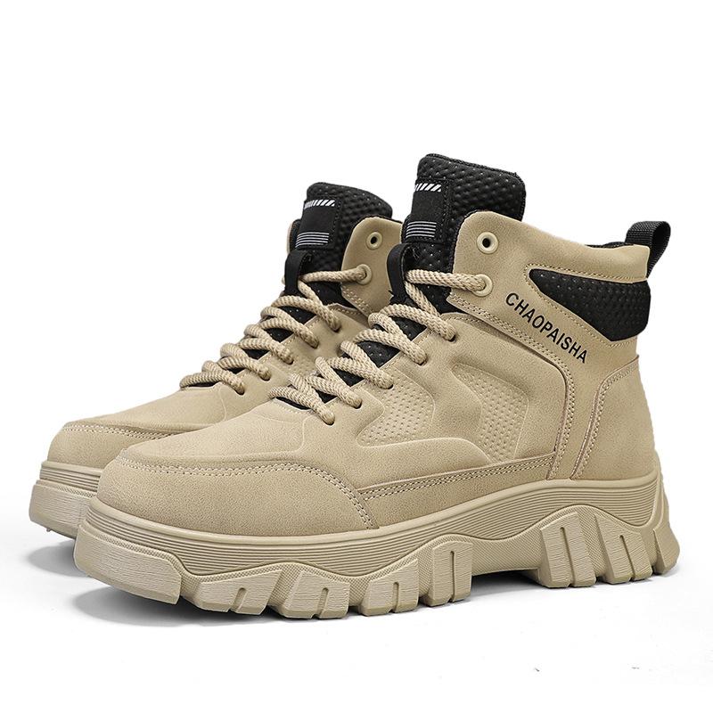 Martin herenlaarzen 2024 nieuwe herfst- en wintertrend medium en hoge schacht werkschoenen leer heren Britse stijl plateau trendy schoenen