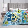 Kuchipatchis Mametchi Flannel Blankets  Warm Throw Blanket for Bedroom Travel Novelty Bedspread Sofa Bed Cover