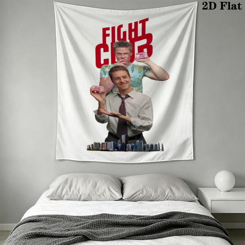 Fight Club Wandteppich Ästhetischer Wandbehang Bedruckter Stoffdecke Dekorative Wandteppiche für Schlafzimmer Wohnzimmer Heimdekoration
