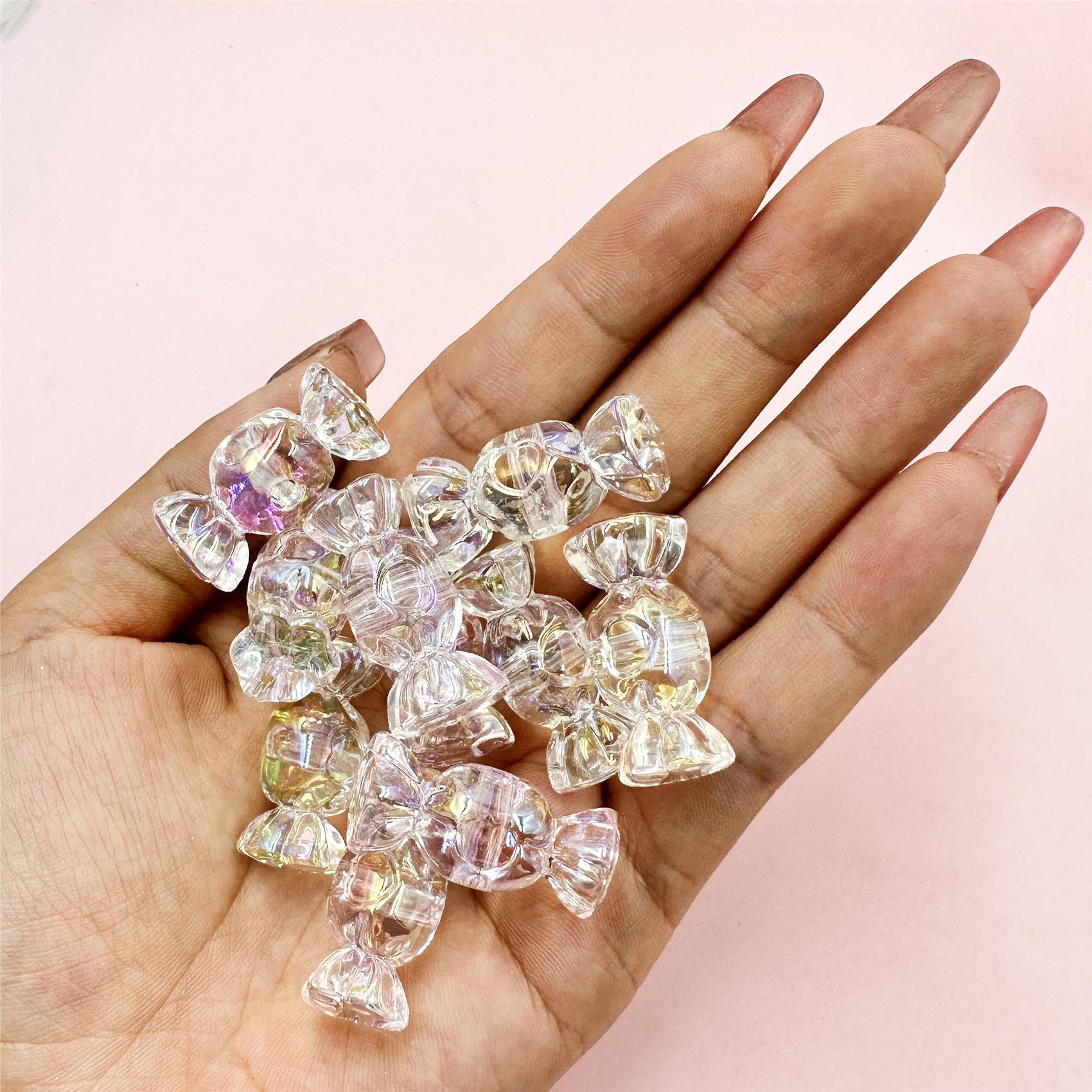 

Hanmade Jelly Color 12.5*29.1mm Acrylic 10pcs DIY Jewelry Accessories Loose Beads candy For Bracelet Earring Making белый