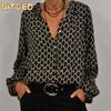 Women's Fashion Casual Solid Color Print Long Sleeve Blouses & Shirts