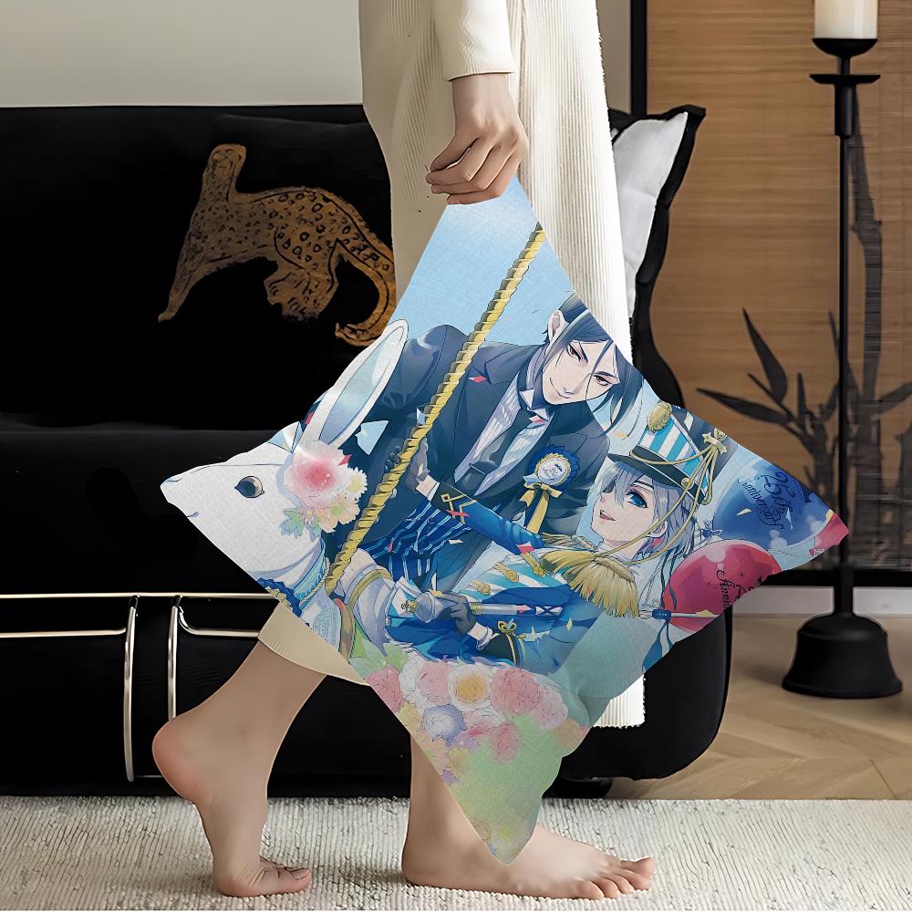 Black Butler Cushion Cover Inches Farmhouse Decor Home Throw Pillow Covers For Couch Decorations
