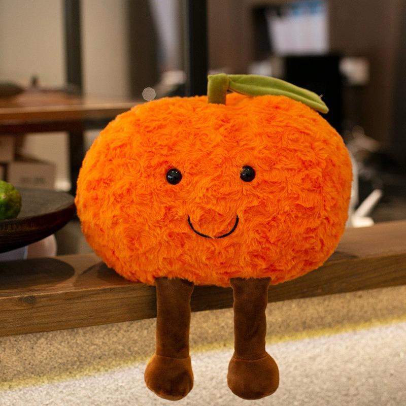 

Vegetables, fruits, plush toys, good luck, persimmons, grabbing machine dolls, wedding throwing dolls 10cm（100g） оранжевый
