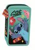 Stitch Three-Compartment School Pencil Case Equipment Pencils Mint Aloha