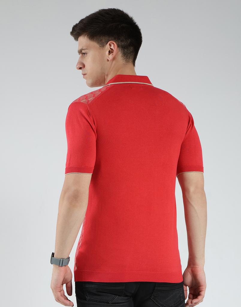 Luxuria Men's Abstract Collar Neck T-Shirt