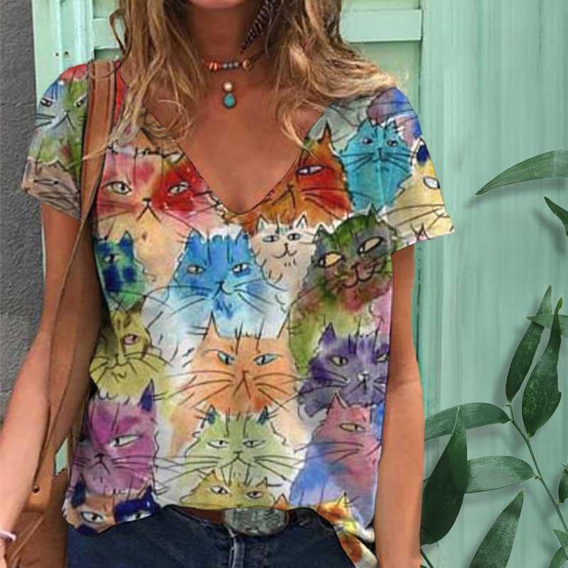 Summer New 3d Printe Women's Clothing Spring/Summer New Style Loose Printed T-shirt