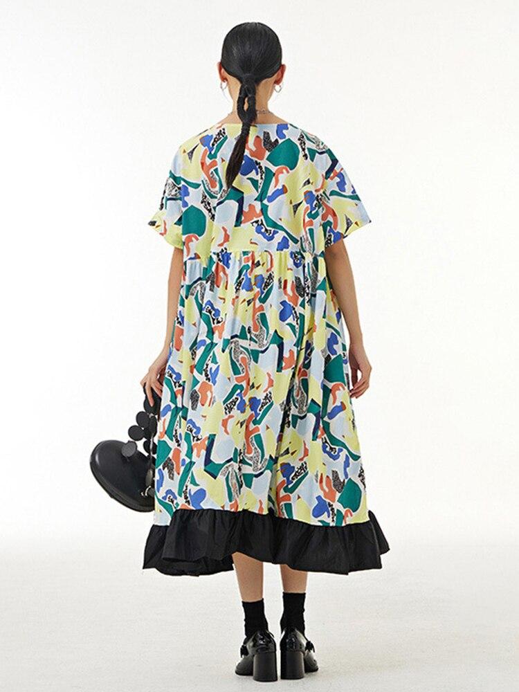 XITAO повседневное платье с принтом женское индивидуальное модное свободное платье — фото 7