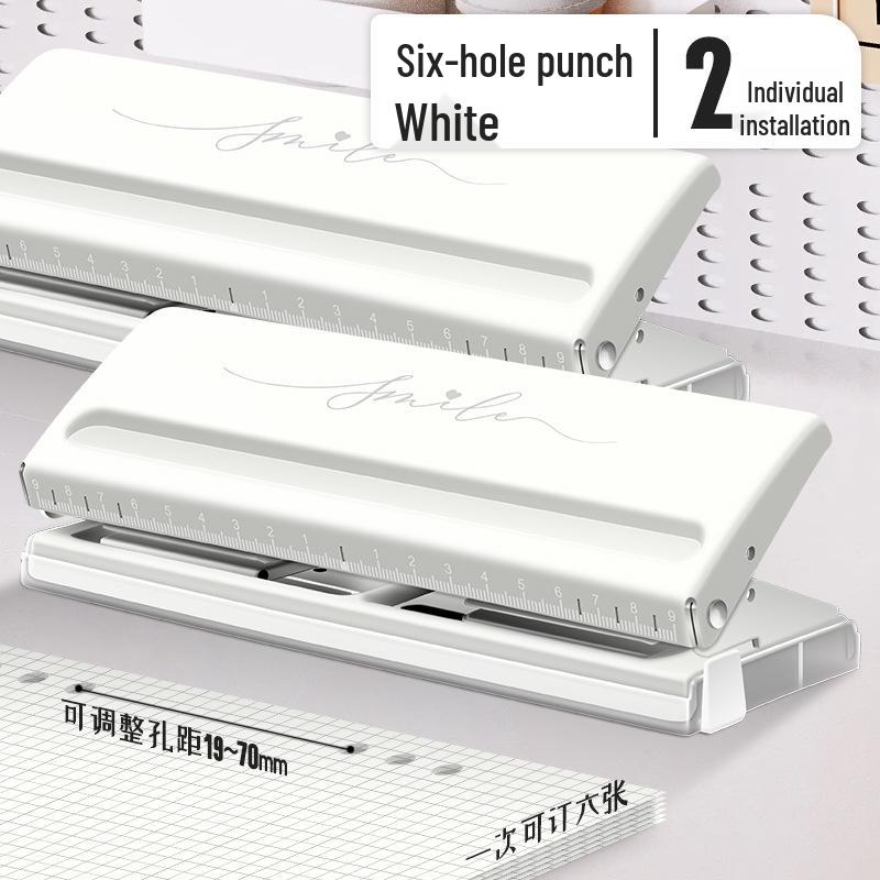 Hole Punch 9170: Six-Hole Punch Machine for Small Loose-Leaf Notebooks and A4 Paper