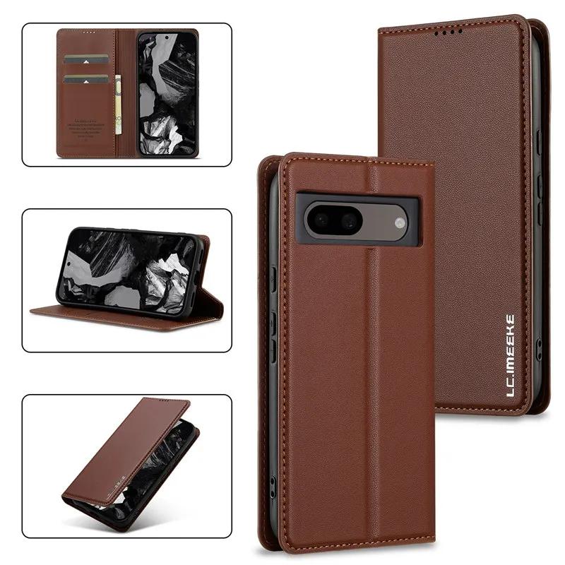 Magnetic Flip Leather Phone Case for Google Pixel 9 Pro XL 8 8A 7 7A Pixel9 Pixel8 Wallet Card Back Cover Etui Coque