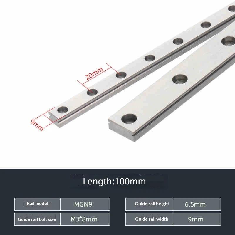 Lml9C Miniatura Trilho Linear Trilho 9Mm Largura Bloco Deslizante Carrinho de Trilho Linear Movimento Linear Com Trilho de 100Mm