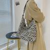 Cloth Canvas Bag Korean Style Women's Handbag Fashion Leopard Print Shoulder Bag  Shopping