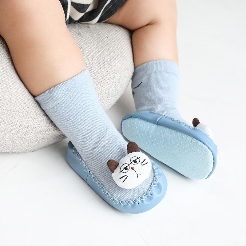Baby Shoes Socks Children Infant Cartoon Socks Baby Gift Kids Indoor Floor Socks Leather  Non-Slip Spring Autumn Socks