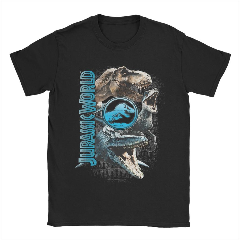 Men Women's Blue Jurassic Park Logo T Shirt  Cotton Clothing Awesome Short Sleeve Round Neck Tee Shirt Adult T-Shirt