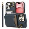 Vertical Cards Solt Ring Holder Leather Wallet Case For iPhone 15 16 Pro Max 14 Plus 13 12 11 XS XR SE2022 Stand Strap Bag Cover