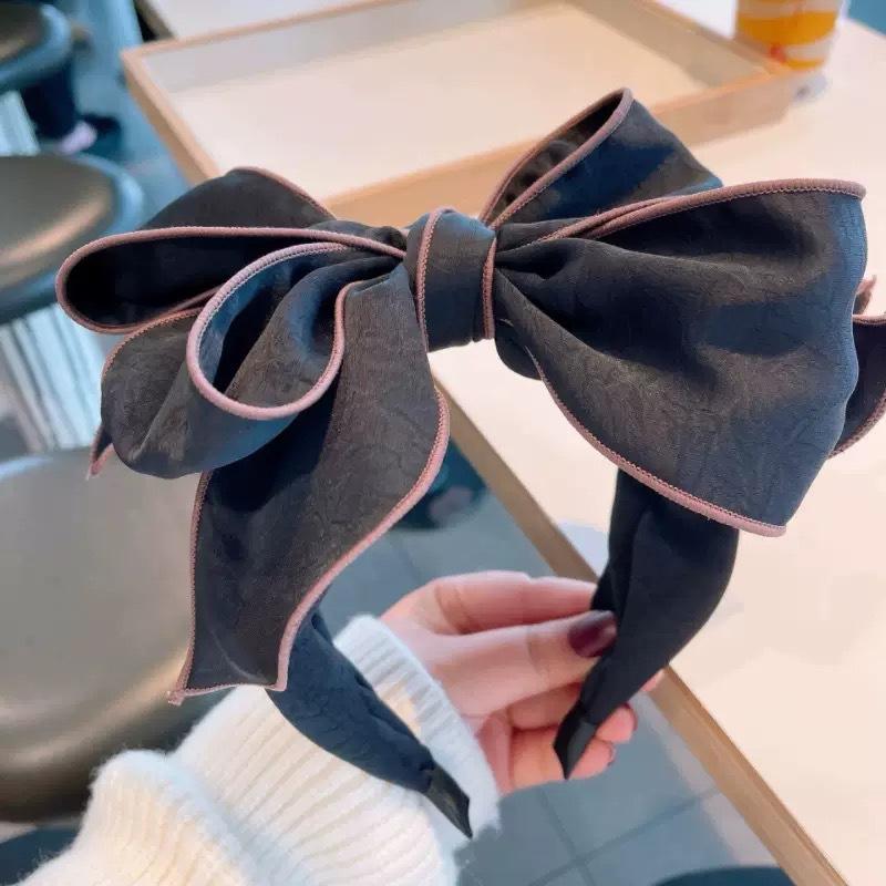 Korean-Style Multi-Layer Bow Headband for Women Oversized High-Crown Versatile Fabric Hairband Elegant Hair Accessory Hairclip