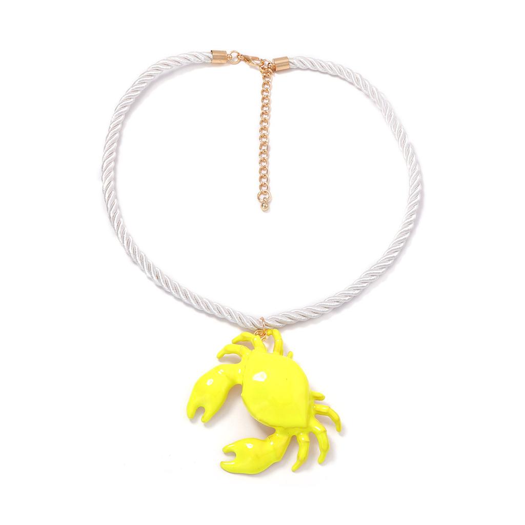 European and American summer sweet and cute colorful crab pendant fashionable simple holiday style versatile niche necklace