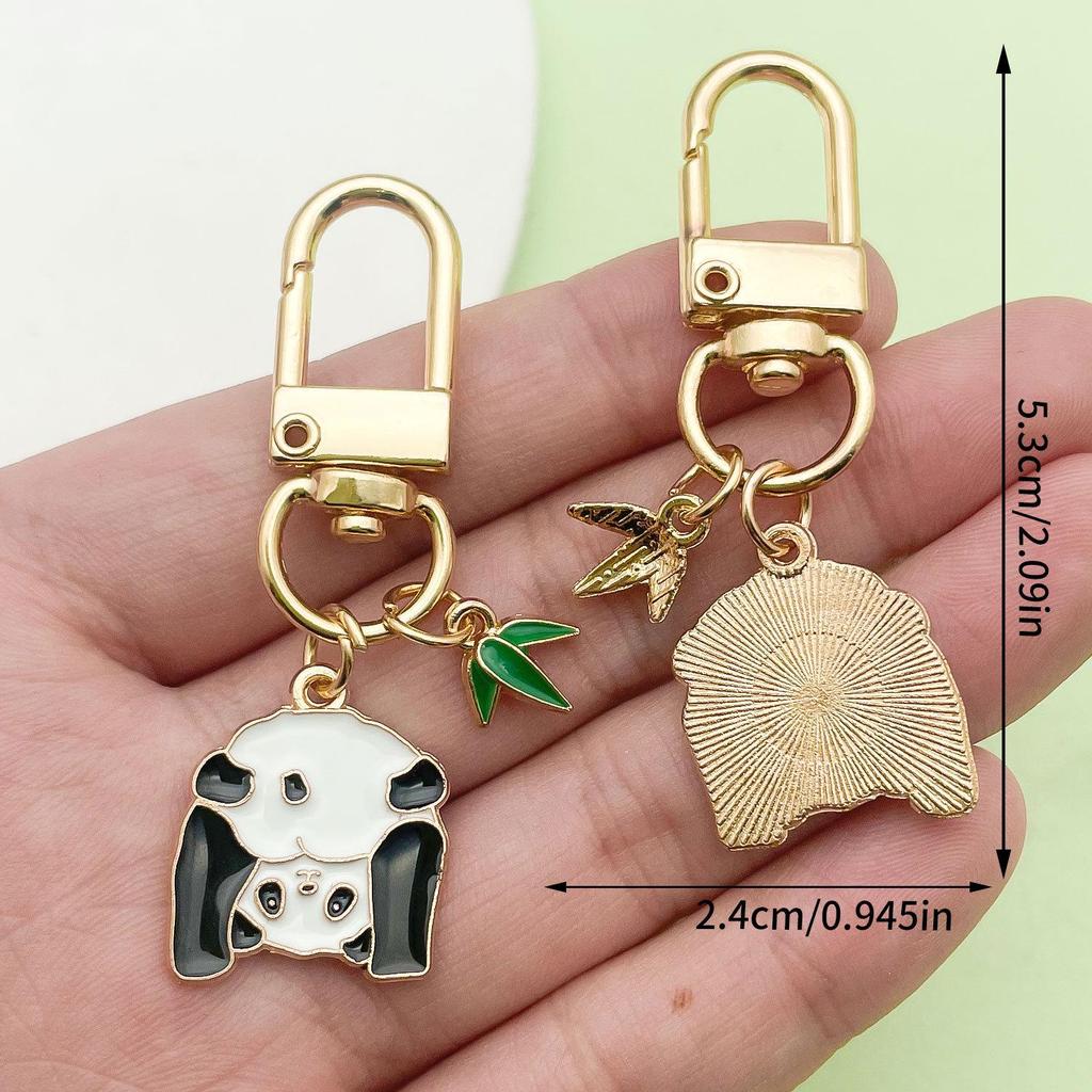 Adorable National Treasure Panda Metal Keychain – Cute & Quirky Cartoon Dāi Méng Panda Keyring Pendant for Men, Women, & Bag Charms.