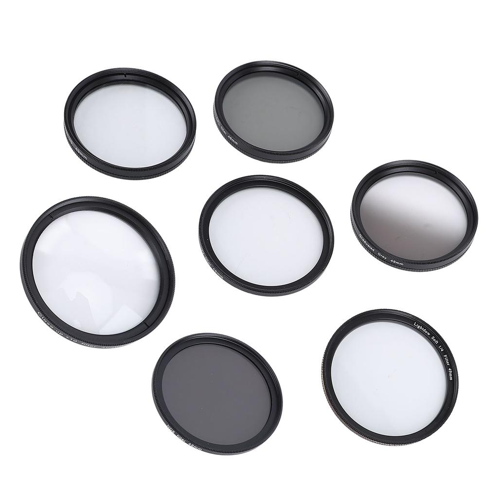 Camera Lens Filter Kit UV CPL ND8 Soft White Graduated Grey 10X Macro 6 Points Star Filter Set for Photography