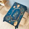 Eid Mubarak Waterproof Tablecloth Islamic Art Flower Decoration for Ramadan Restaurant Rectangular Tapestry