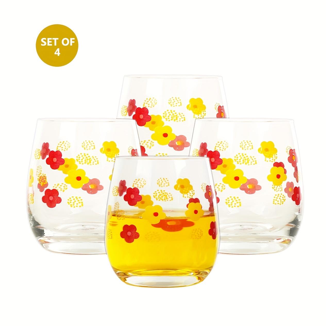 

4 шт. Винтажный бокал для вина без ножки 340 мл/11,5 унций, стеклянный коктейльный старомодный стакан для питья для женщин, сестер, мам, жен, бабушек, лучших подруг, друзей, Cowo 340ml/11.5 Oz