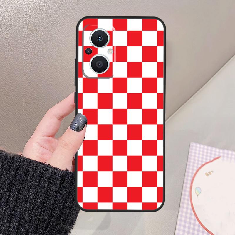 Checkerboard Checkered Board Funda For OPPO Reno 13 F 14F 12F 10 11 12 14 15 Pro 7 8 Lite OPPO Find X9 X5 X6 X8 Pro Case