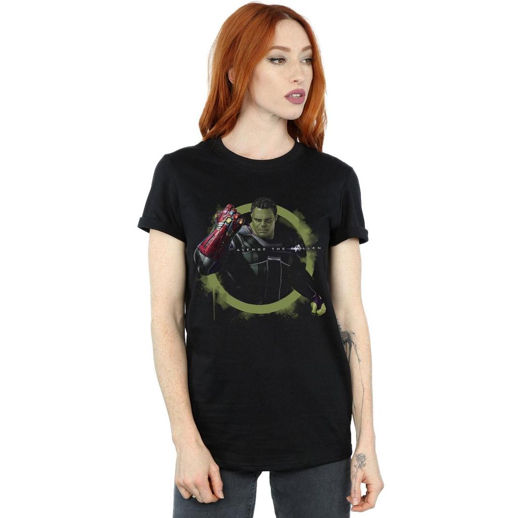 Marvel Womens/Ladies Avengers Endgame Hulk Nano Gauntlet Cotton Boyfriend T-Shirt