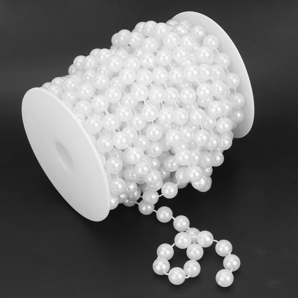 White Imitation Pearl Garland Beige String Beads Artificial Pearl Bead Chain DIY Crafts