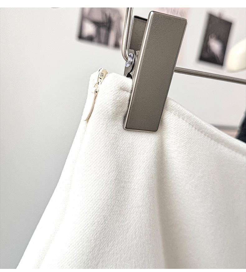 2025 New Women's High Waist A-line Wool Pleated Skirt