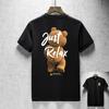 Pop 2026 Trendy Brand Summer Society Guy Cartoon Bear Halfsleeved Unisexs and Unisexs Silk Cotton Shortsleeved Tshirt Trendy Top