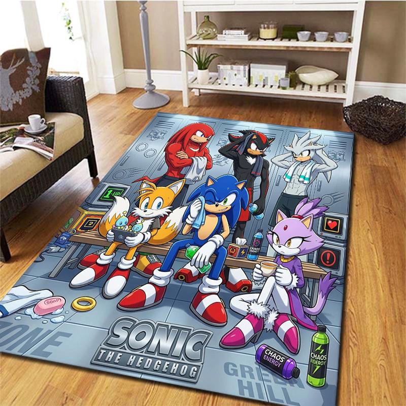 Sonic Hedgehog Carpet Rug For Living Room Bedroom Home Sofa Decoration Kids Play Nonslip Floor Mat