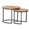 Nesting Tables Set 2 Pieces Solid Acacia Wood