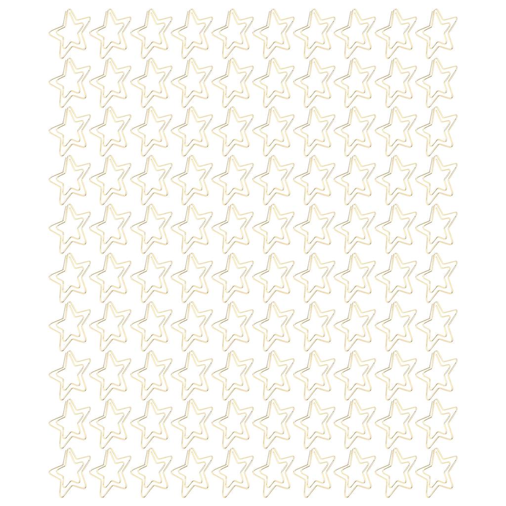 100Pcs Gold Paper Clips Durable Metal Rustproof Gold Fadeless Widely Used Cute Paper Clips for Home Office Star