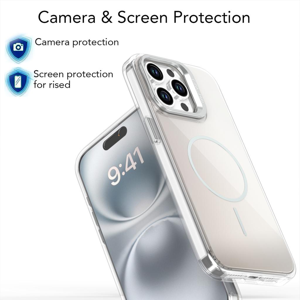 For iPhone 15 Pro Max Case Compatible with MagSafe TPU + Acrylic Gradient Phone Cover with Kickstand