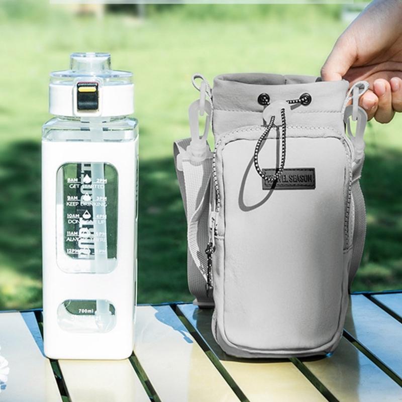 Nylon Cup Holders Portable Drink Holders Office Travel Cup Sleeve Nylon Water Bottle Sleeve Nylon Texture for Cup Bottle