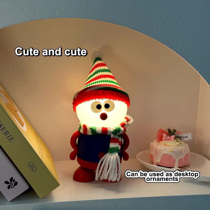 Christmas Snowman Led Night Light Usb Charge Three Light Adjust Desk Decorative For Girl Boy Christmas Gift Bedroom Night Lamp