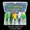5Pcs 6cm 13g/4.6cm 6g Frog Soft Lure 3D Eyes with Fishing Hooks Fishing Lure Artificial Horizontal Ray Frog Bait