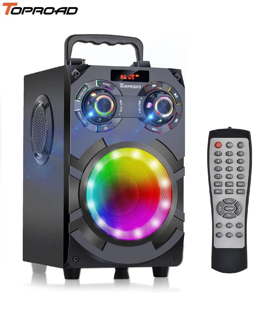 Bluetooth Speakers, 60W(80W Peak) Portable Loud Wireless Stereo Speaker with Rich Bass, Bluetooth 5.0, FM Radio, Colorful Lights, TWS Pairing