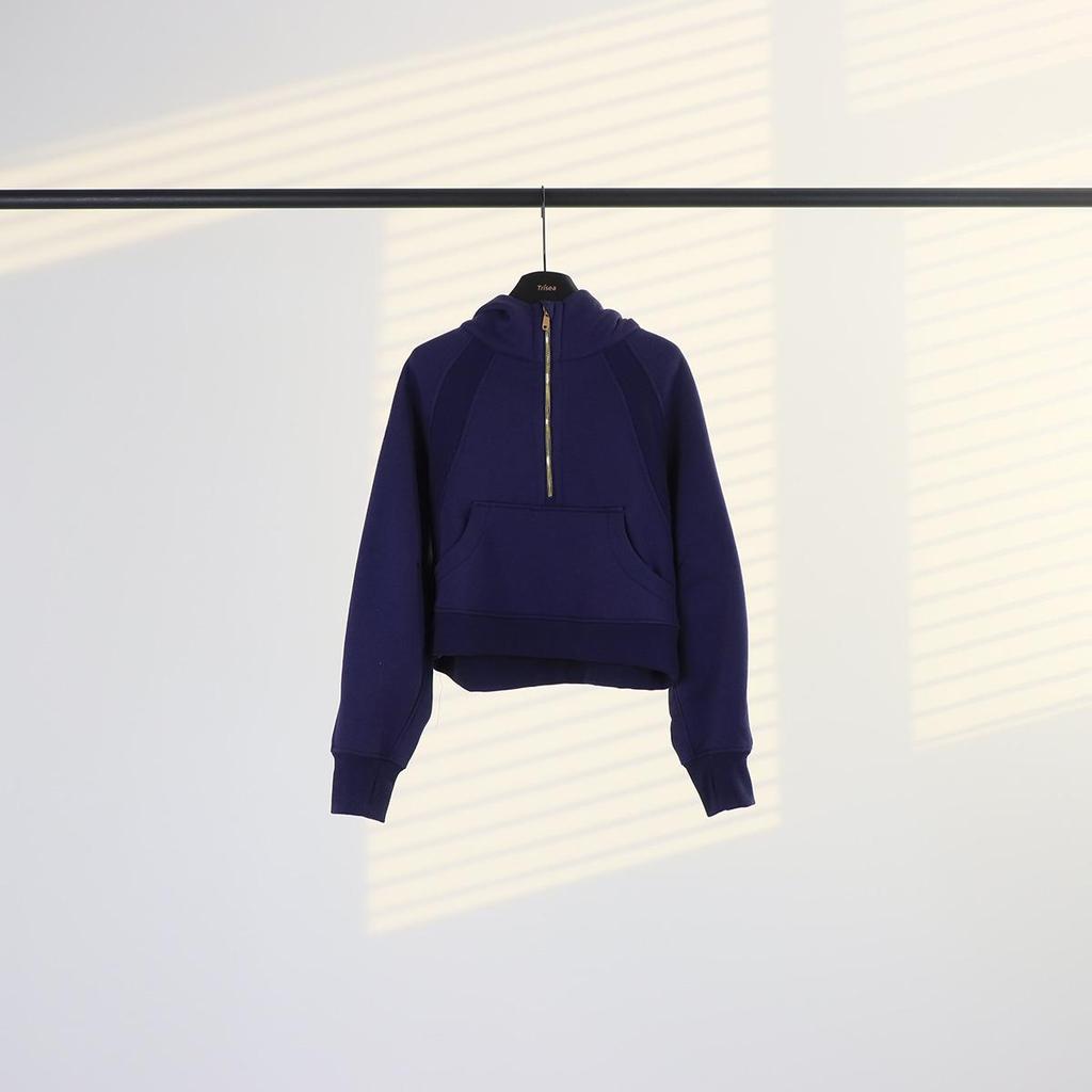 Women's Half-Zip Hooded Fleece Sweatshirt - Autumn/Winter Style (In Stock)