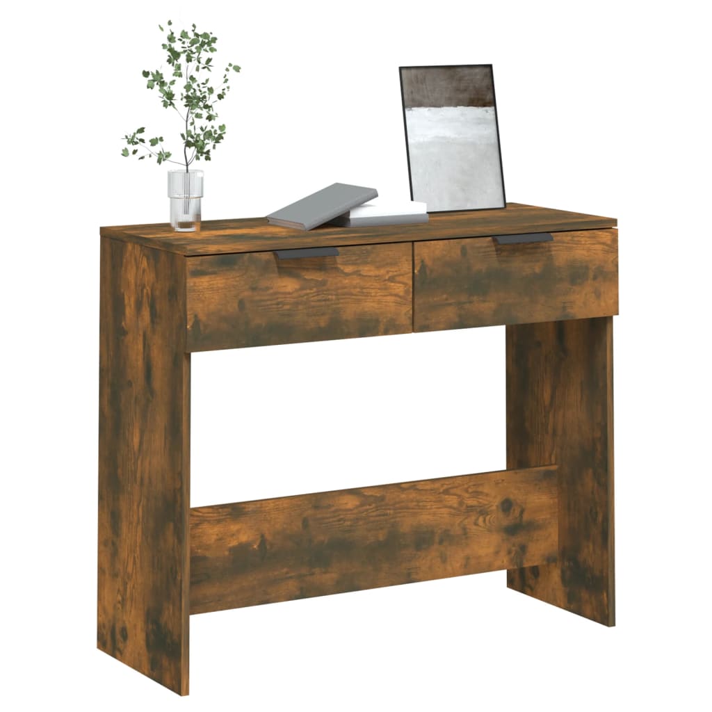 Console Table Smoked Oak 90x36x75 cm Wood Based Material