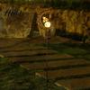 Outdoor Solar Dekoration Fee Mond Gartenstecker Licht Wasserdicht Halb LED Wegbeleuchtung Knisterglas Terrassenbeleuchtung Kugel Metall Halbmond