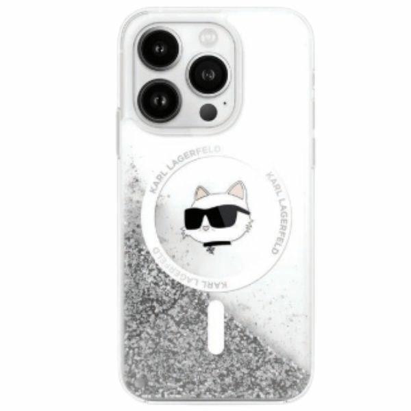 Karl Lagerfeld Klhmp16Slgchsgh Iphone16 6.1 Hardcase Transparent Liquid Glitter Choupette Head Magsafe