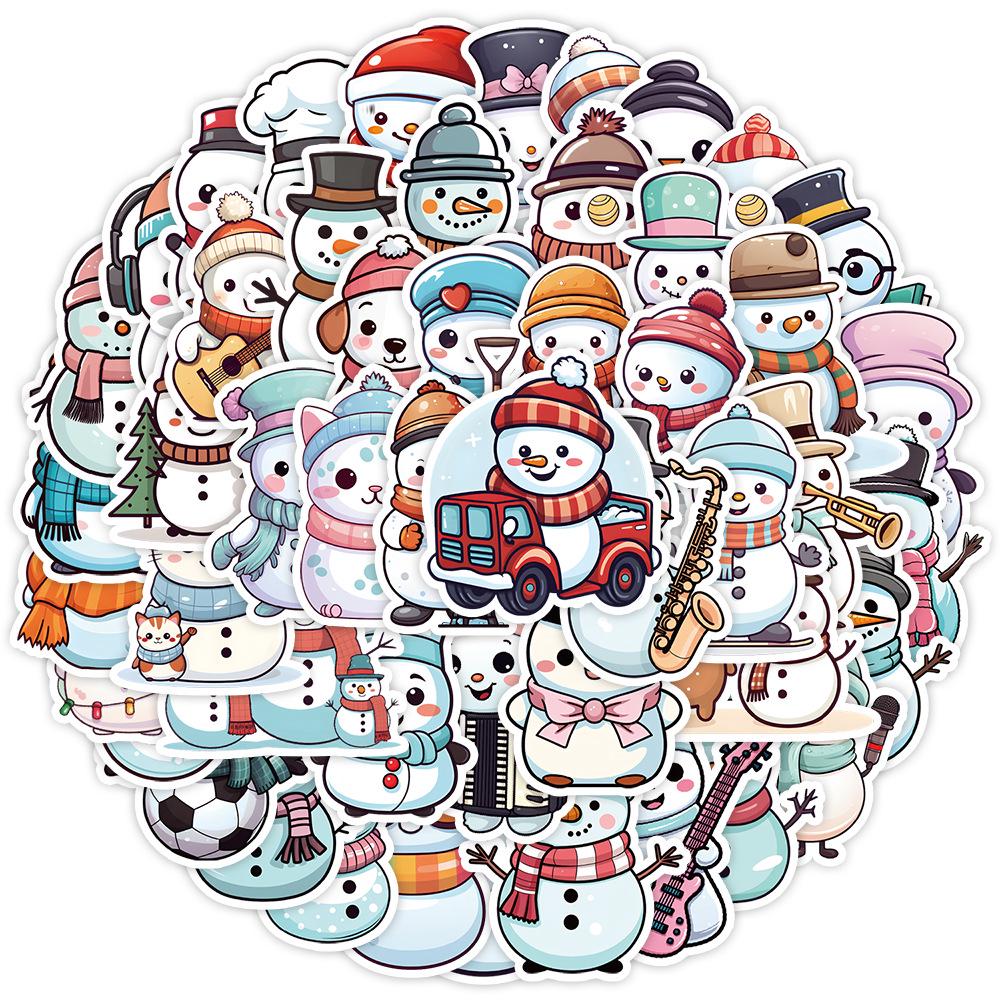 2024 Nordic Style Christmas Doodle Stickers - 50 Sheets for Water Bottles, Cups, and Children's DIY Decorations