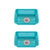 NO.801 Green Plastic Draining Basket, 2-Pack