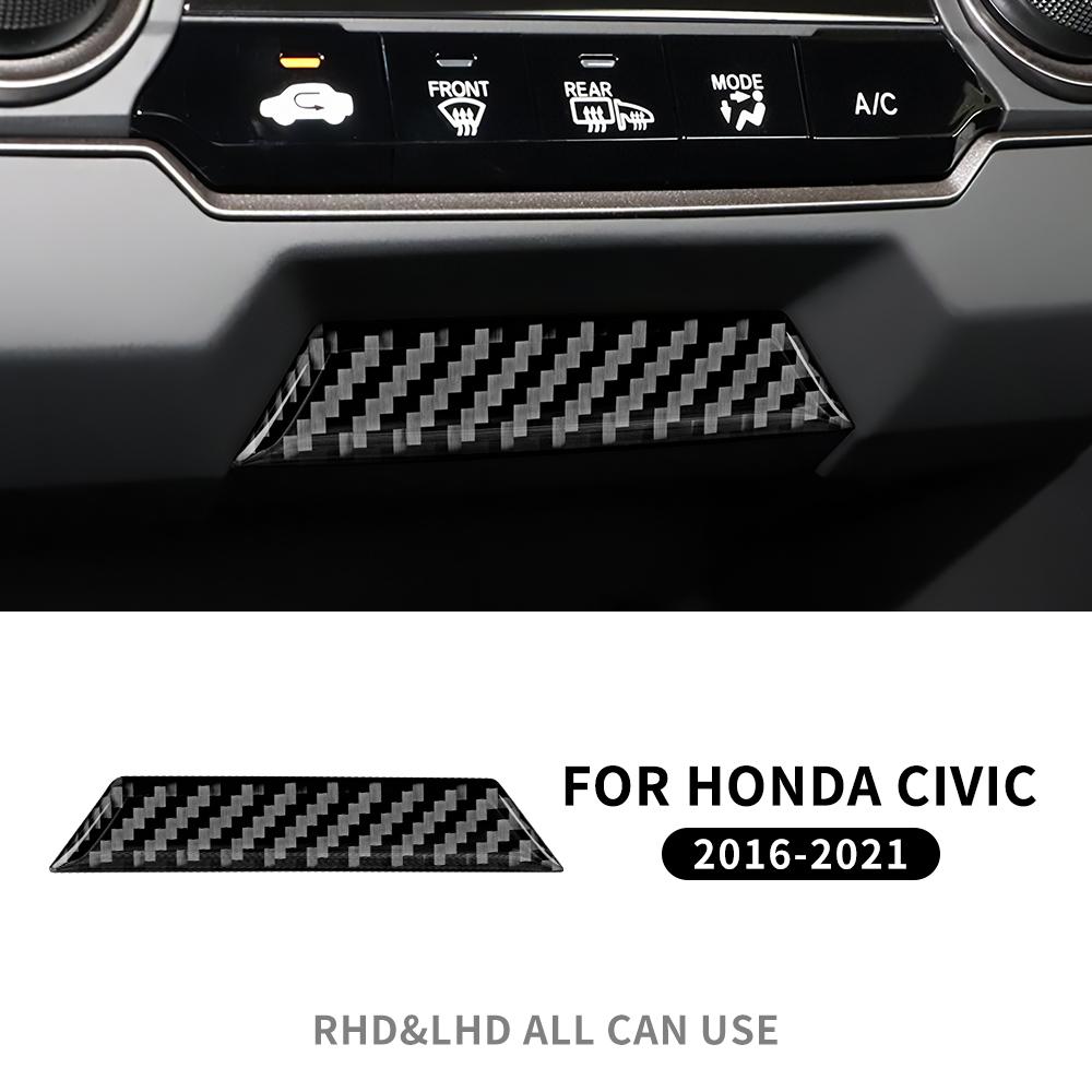 

Real Carbon Fiber Sticker For Honda Civic 10th 2016 2017 2018 2019 2020 2025 Storage Box Interior Trim RHD LHD Accessories чорний