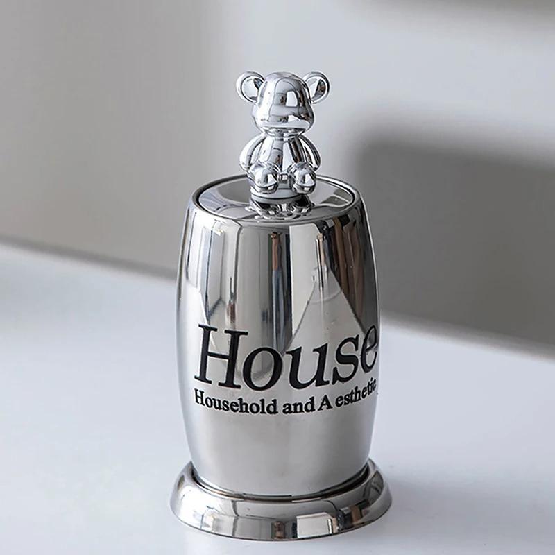 

Home Light Luxury Bear Toothpick Holder Stainless Steel Hotel Personalized Creativity High Appearance Level Toothpick Box